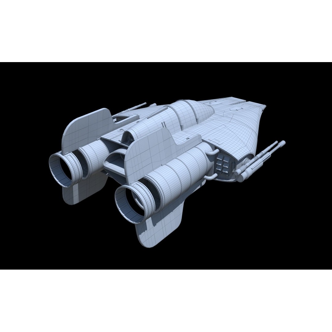 Single Trooper Aerial Platform 3D Model – Sci-Fi Military Vehicle, FBX - View 9
