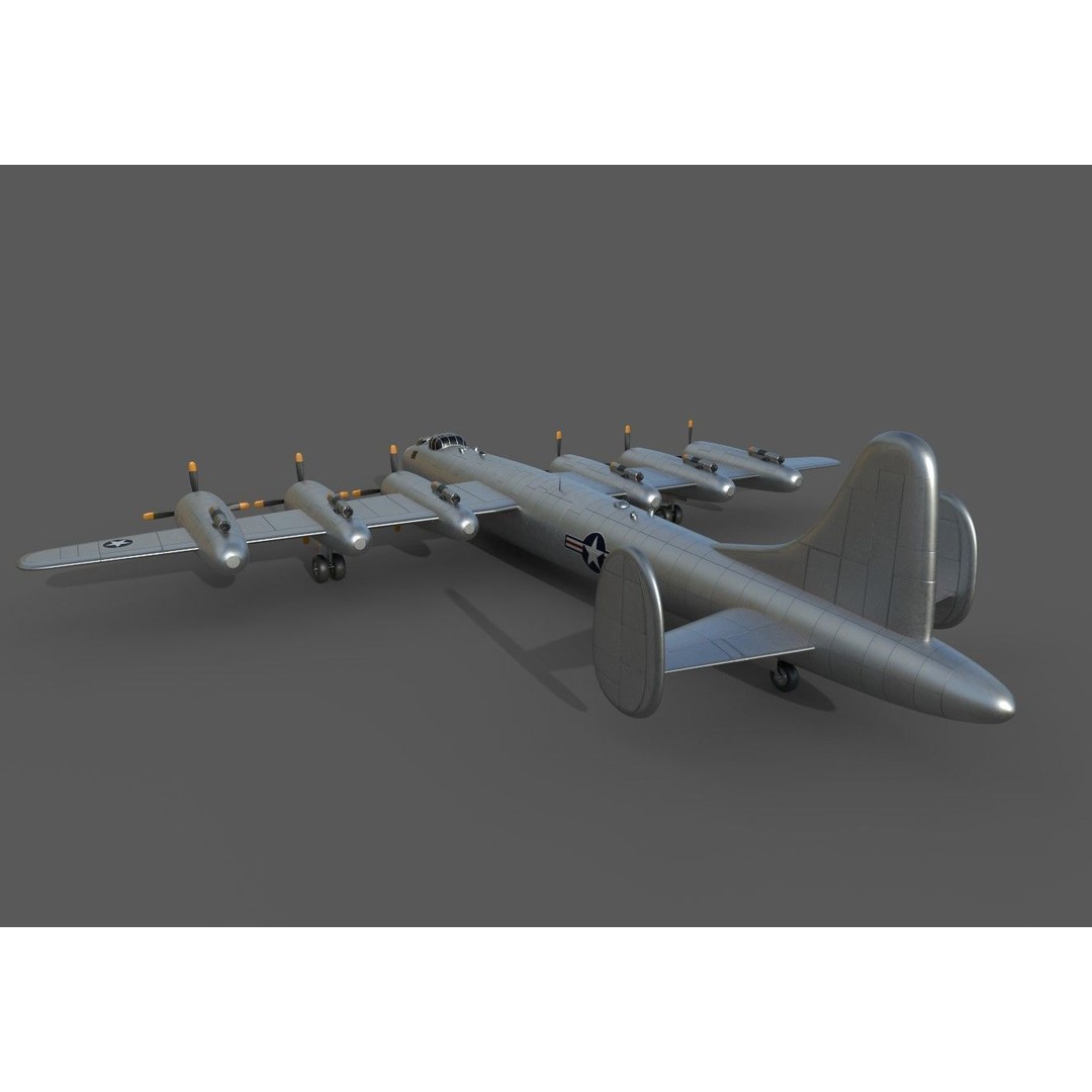 Strategic Bomber 3D Model – Low Poly Military Aircraft, FBX
