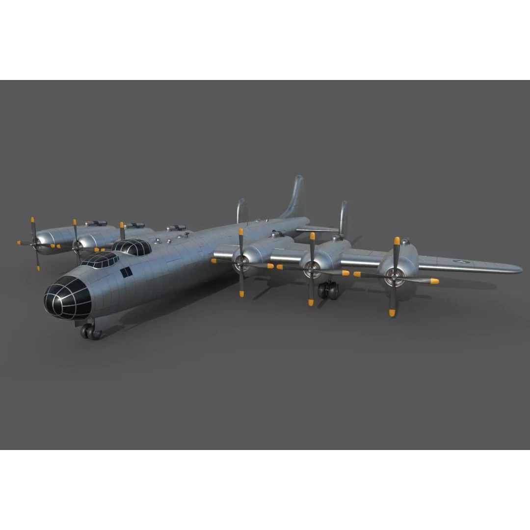 Strategic Bomber 3D Model – Low Poly Military Aircraft, FBX - View 2