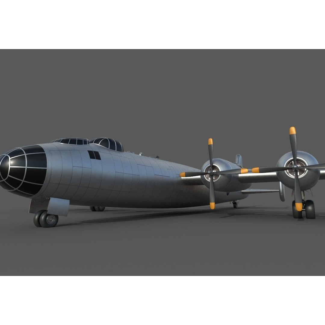 Strategic Bomber 3D Model – Low Poly Military Aircraft, FBX - View 3