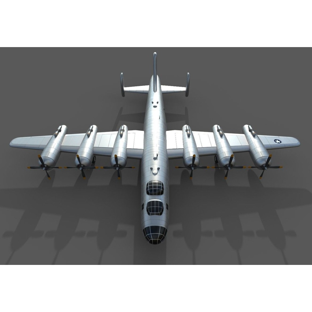 Strategic Bomber 3D Model – Low Poly Military Aircraft, FBX - View 5