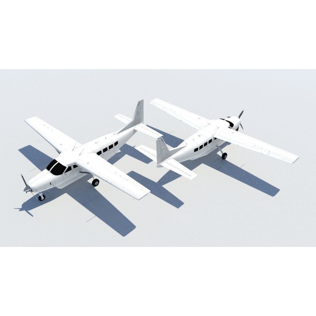 Cessna C208 Caravan 3D Model – Low Poly Static Aircraft, FBX - View 7
