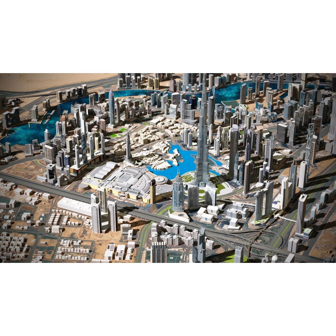 Dubai City 3D Model – High Poly Skyscraper Asset, FBX & OBJ - View 12