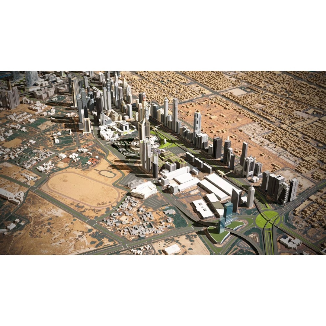 Dubai City 3D Model – High Poly Skyscraper Asset, FBX & OBJ - View 14