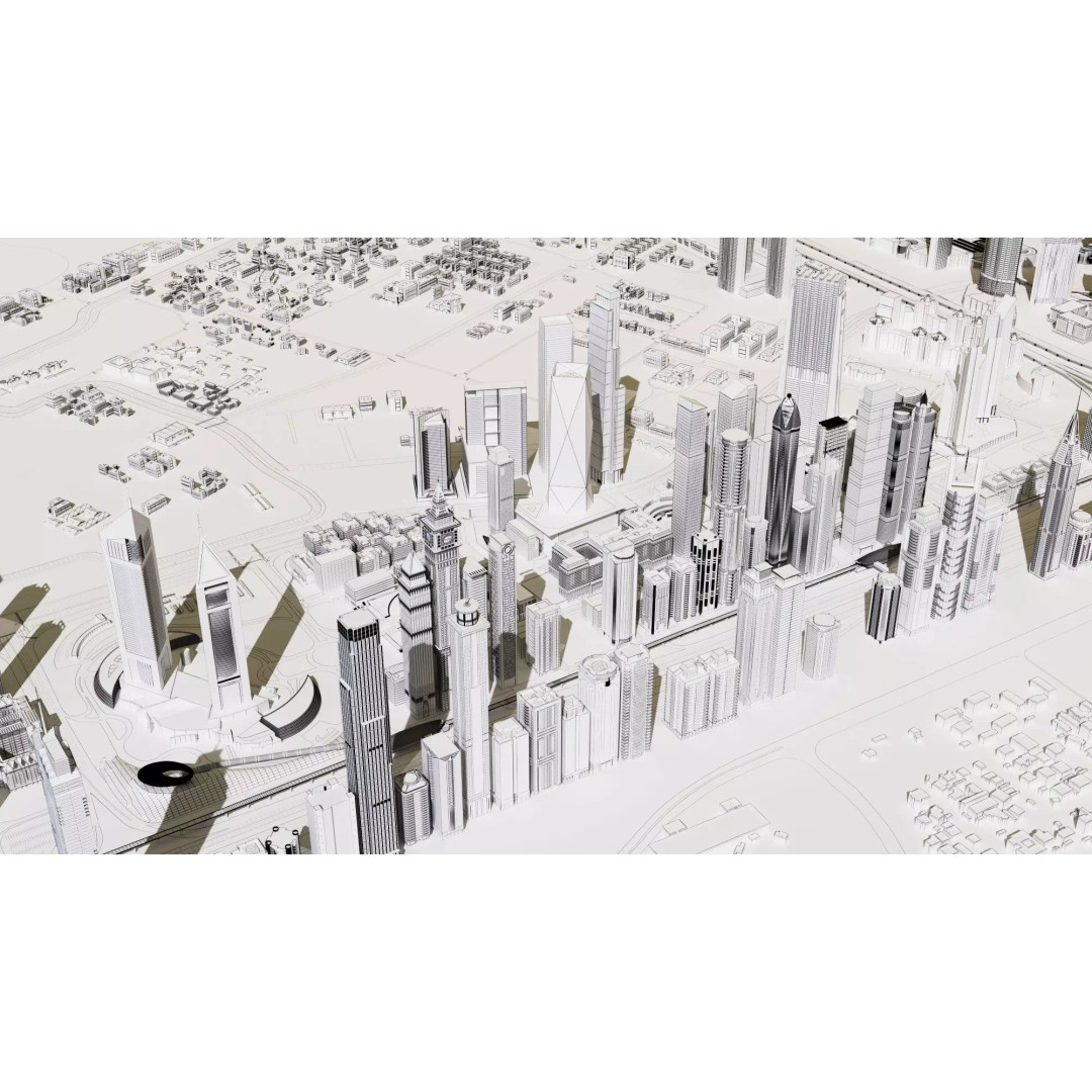 Dubai City 3D Model – High Poly Skyscraper Asset, FBX & OBJ - View 15