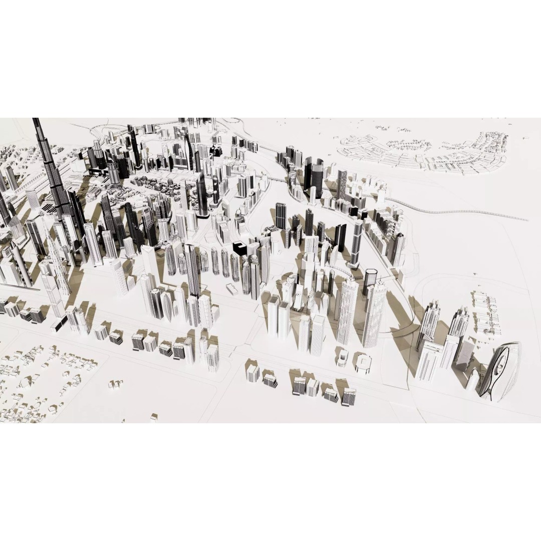Dubai City 3D Model – High Poly Skyscraper Asset, FBX & OBJ - View 16