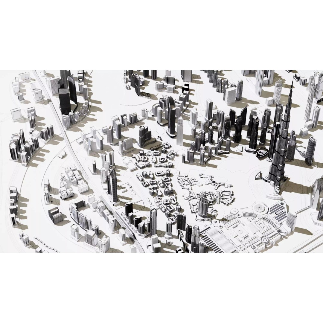 Dubai City 3D Model – High Poly Skyscraper Asset, FBX & OBJ - View 17