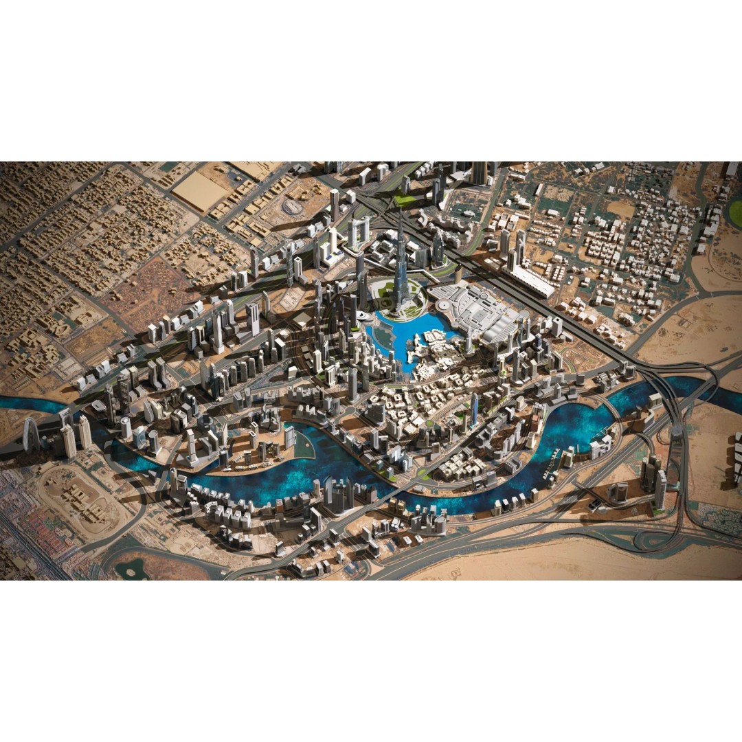 Dubai City 3D Model – High Poly Skyscraper Asset, FBX & OBJ - View 2