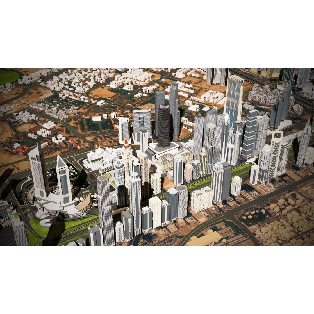 Dubai City 3D Model – High Poly Skyscraper Asset, FBX & OBJ - View 6
