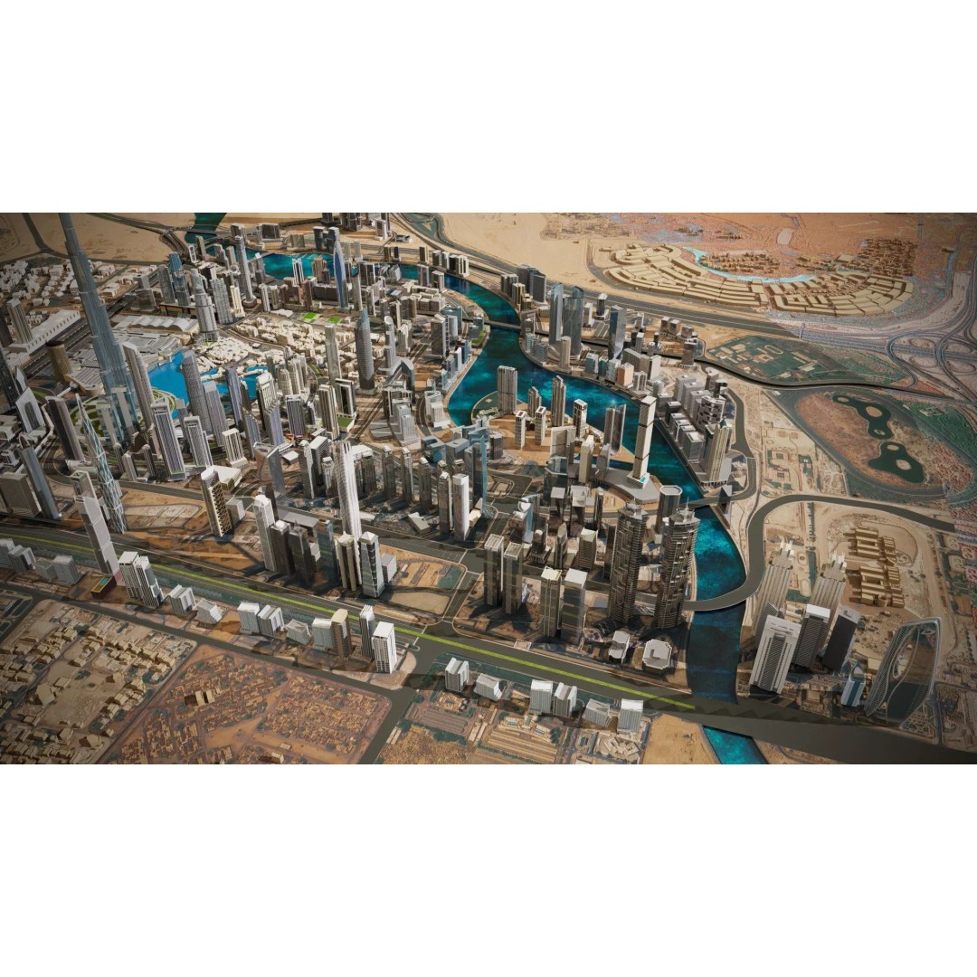 Dubai City 3D Model – High Poly Skyscraper Asset, FBX & OBJ - View 9