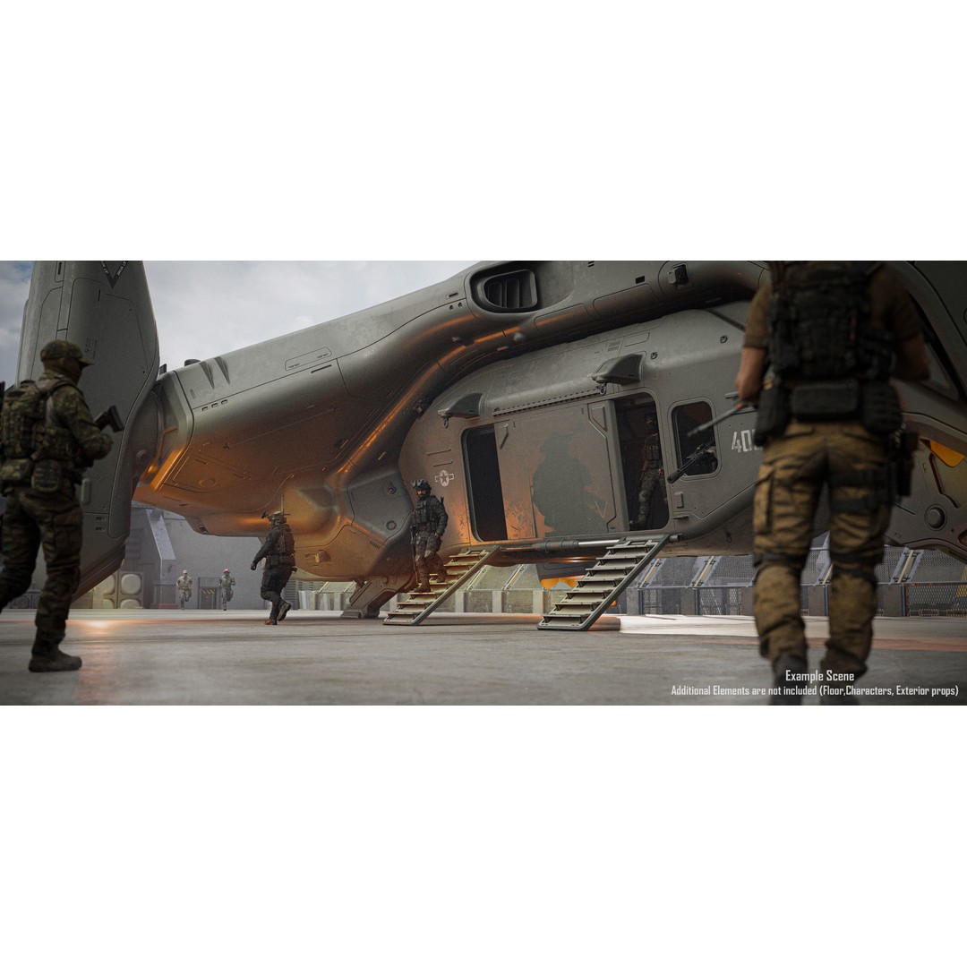 Dropship 3D Model – Midpoly Concept Asset for Blender - View 16