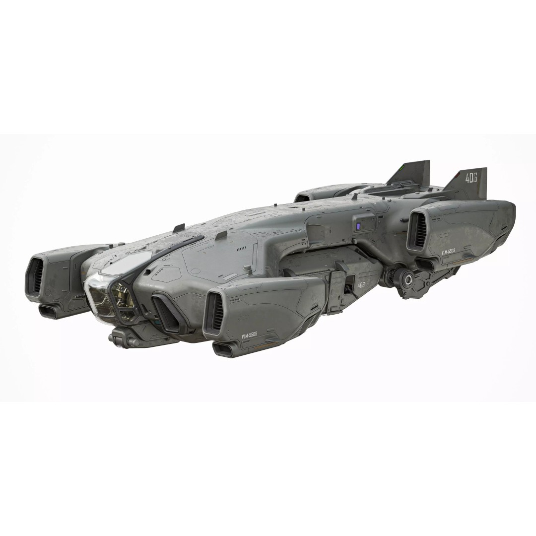 Dropship 3D Model – Midpoly Concept Asset for Blender - View 2