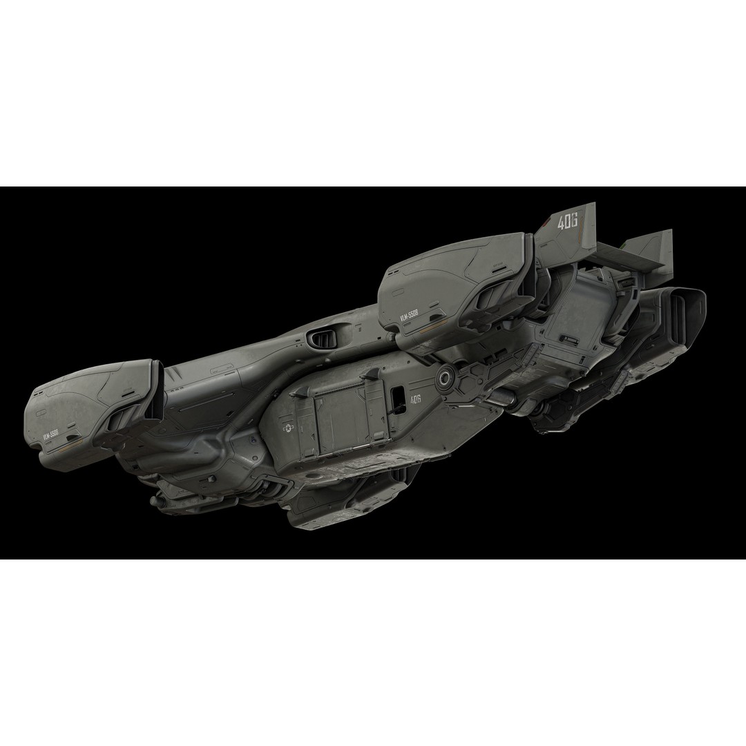 Dropship 3D Model – Midpoly Concept Asset for Blender - View 5