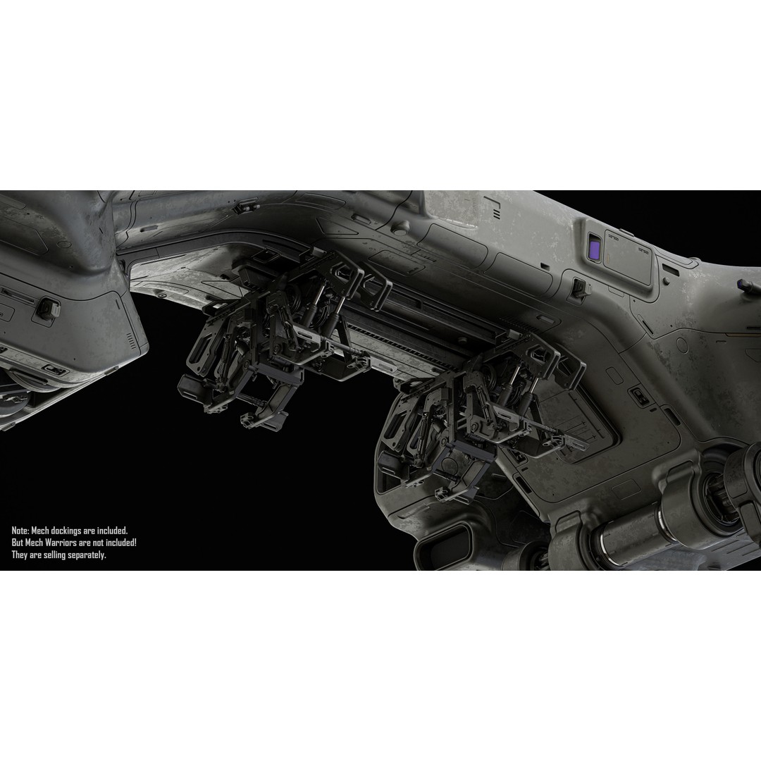 Dropship 3D Model – Midpoly Concept Asset for Blender - View 7