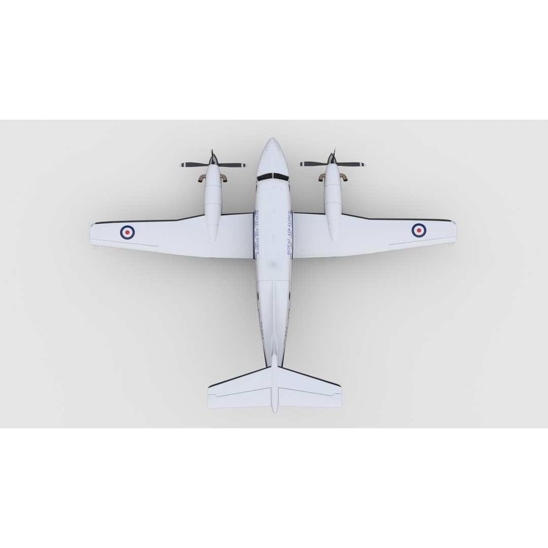 Beechcraft King Air B200 3D Model – Low Poly Game Ready Aircraft, FBX - View 13