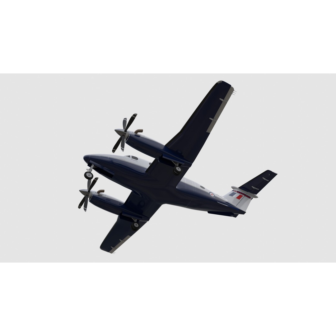 Beechcraft King Air B200 3D Model – Low Poly Game Ready Aircraft, FBX - View 15