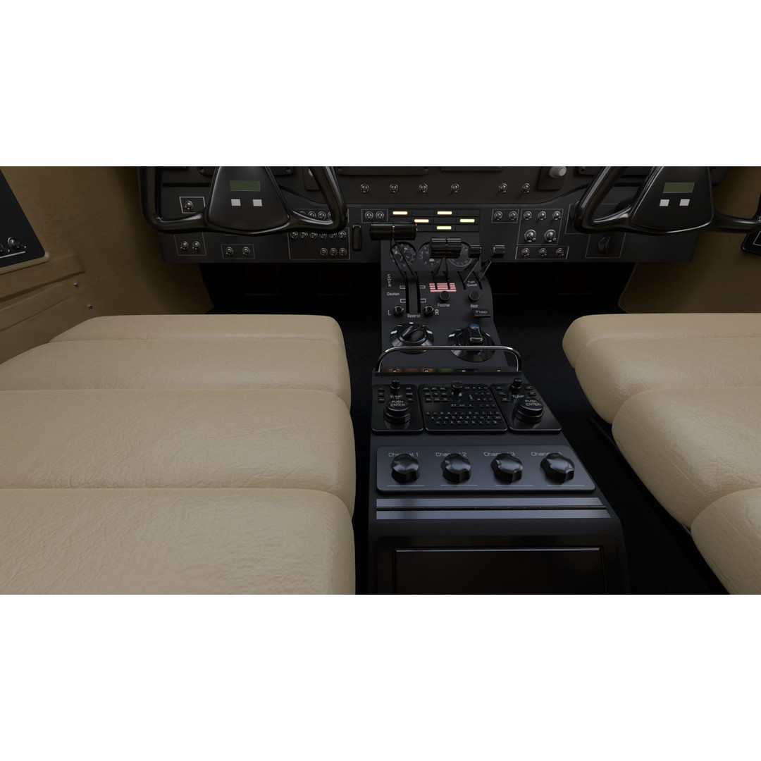 Beechcraft King Air B200 3D Model – Low Poly Game Ready Aircraft, FBX - View 17