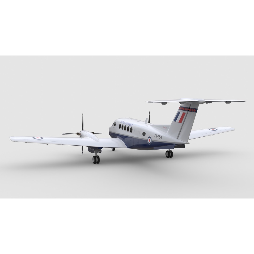 Beechcraft King Air B200 3D Model – Low Poly Game Ready Aircraft, FBX - View 5