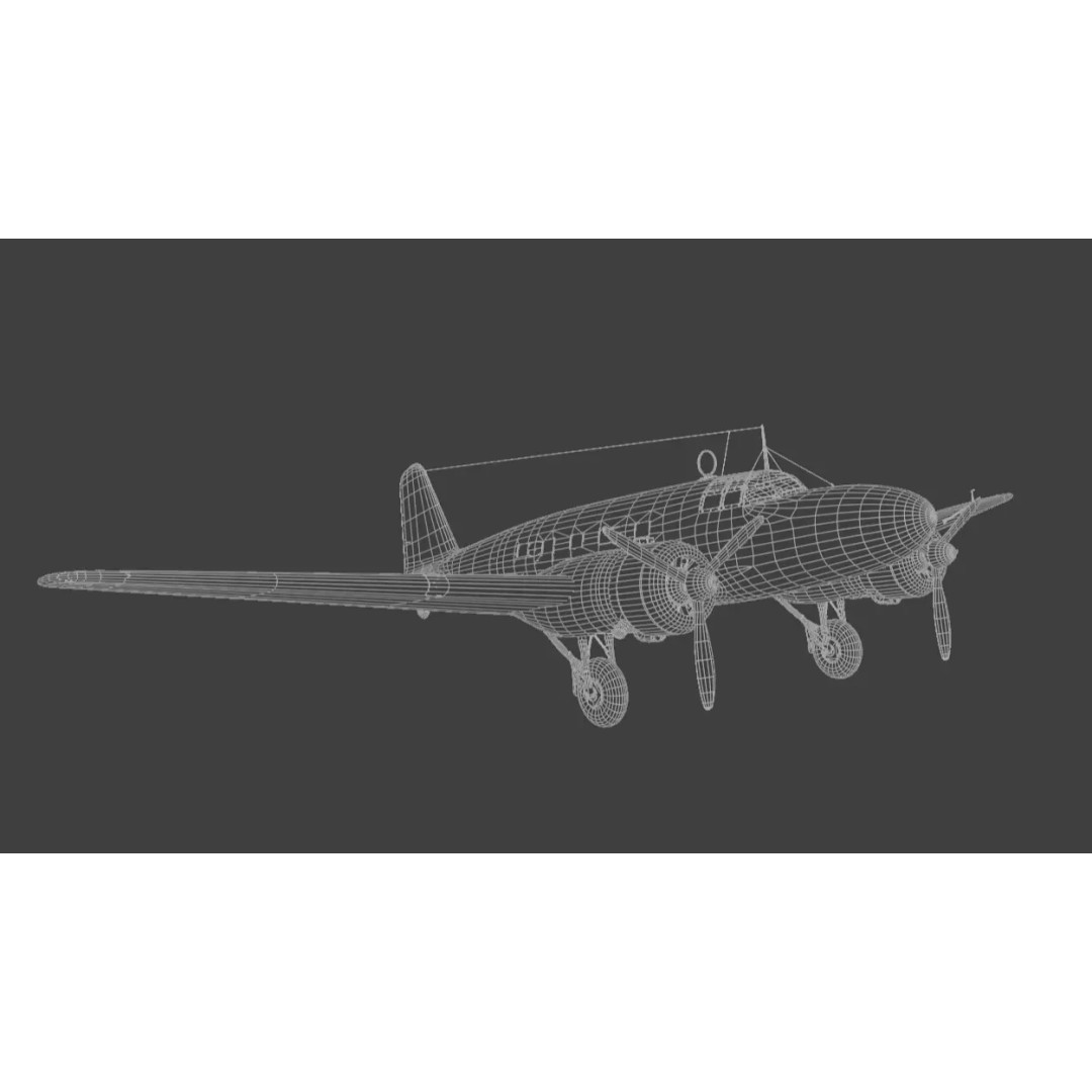 Mitsubishi Ki-57 Transport Aircraft 3D Model – Low Poly PBR Game Asset, FBX - View 13