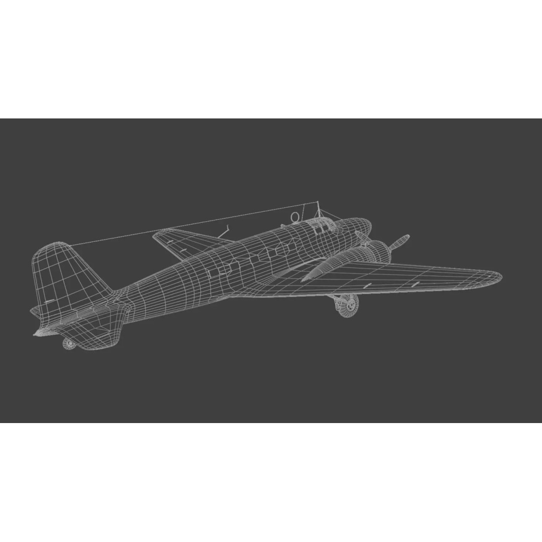 Mitsubishi Ki-57 Transport Aircraft 3D Model – Low Poly PBR Game Asset, FBX - View 14