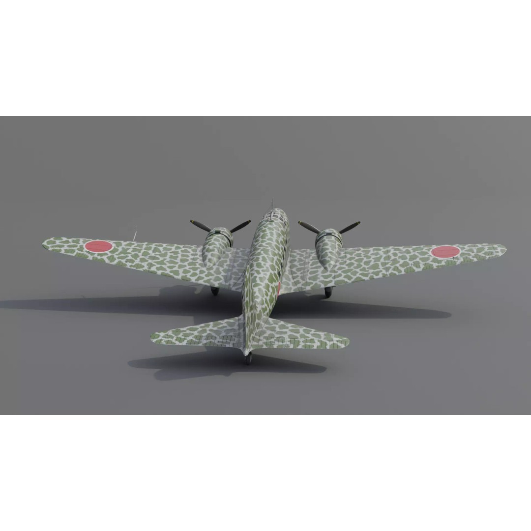 Mitsubishi Ki-57 Transport Aircraft 3D Model – Low Poly PBR Game Asset, FBX - View 21