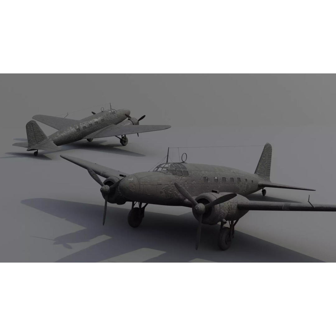 Mitsubishi Ki-57 Transport Aircraft 3D Model – Low Poly PBR Game Asset, FBX - View 8
