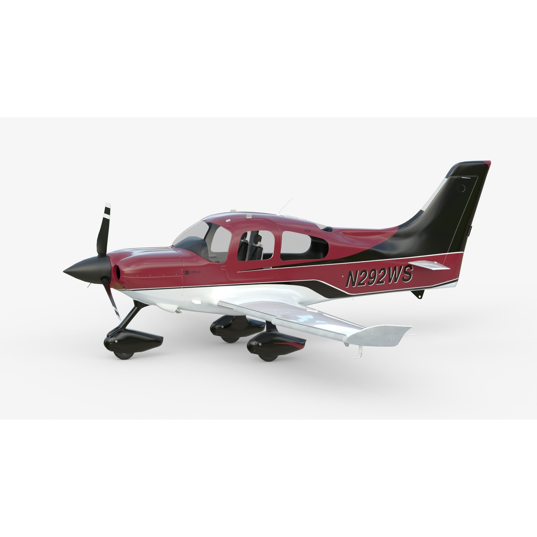 Cirrus SR22 Turbo Propeller 3D Model – High Poly Rigged Asset, FBX, OBJ - View 3