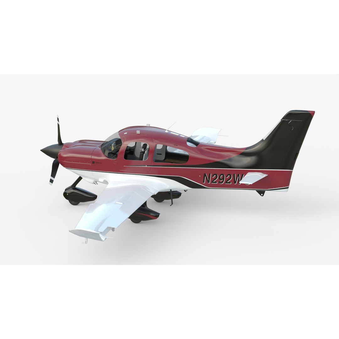 Cirrus SR22 Turbo Propeller 3D Model – High Poly Rigged Asset, FBX, OBJ - View 4