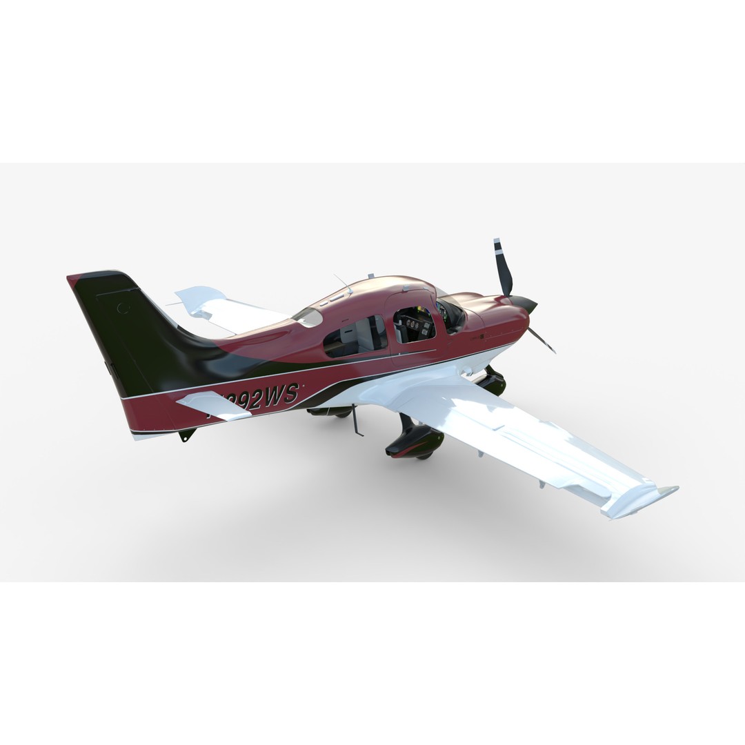 Cirrus SR22 Turbo Propeller 3D Model – High Poly Rigged Asset, FBX, OBJ - View 7