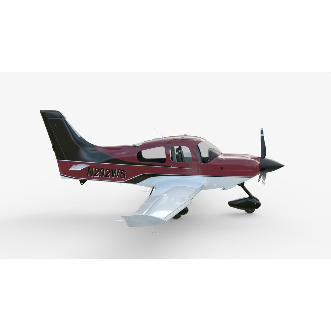 Cirrus SR22 Turbo Propeller 3D Model – High Poly Rigged Asset, FBX, OBJ - View 8