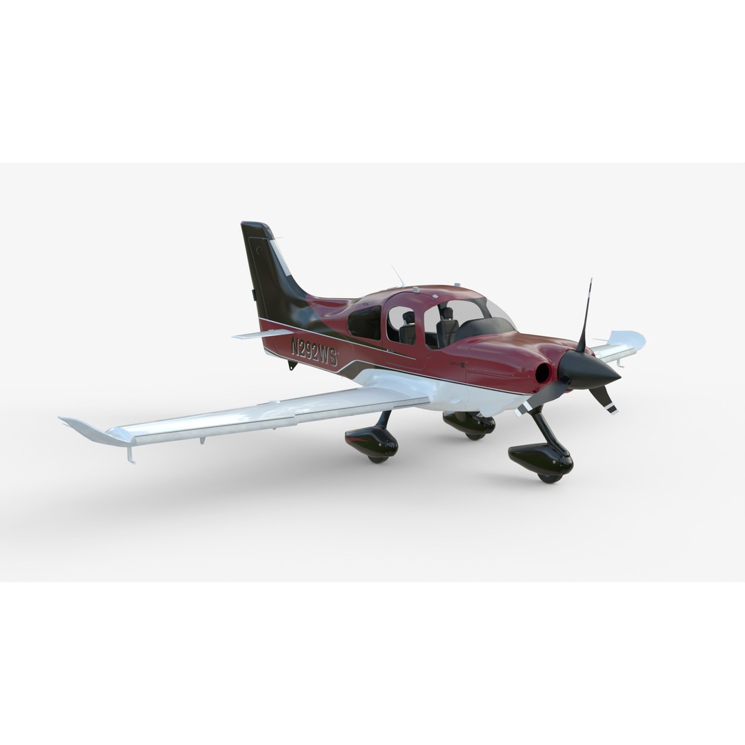 Cirrus SR22 Turbo Propeller 3D Model – High Poly Rigged Asset, FBX, OBJ - View 9