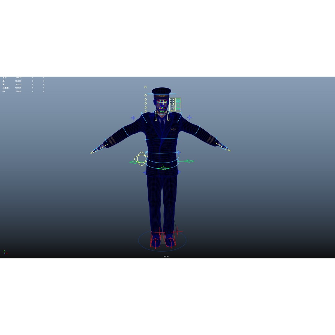 Aircraft Pilot 3D Model – Low Poly Rigged Character, FBX, OBJ - View 22