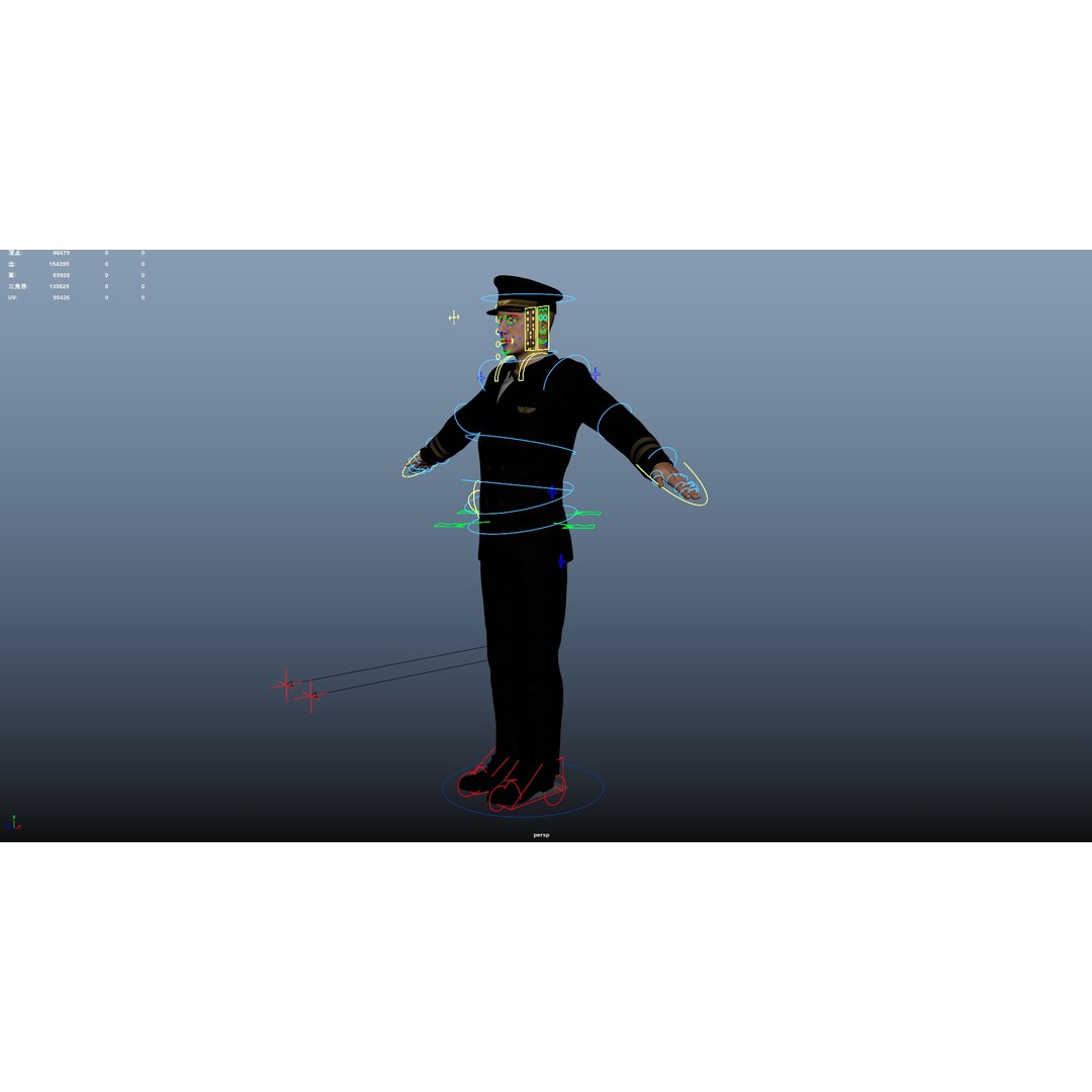 Aircraft Pilot 3D Model – Low Poly Rigged Character, FBX, OBJ - View 23