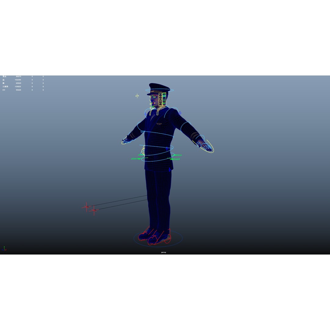 Aircraft Pilot 3D Model – Low Poly Rigged Character, FBX, OBJ - View 24