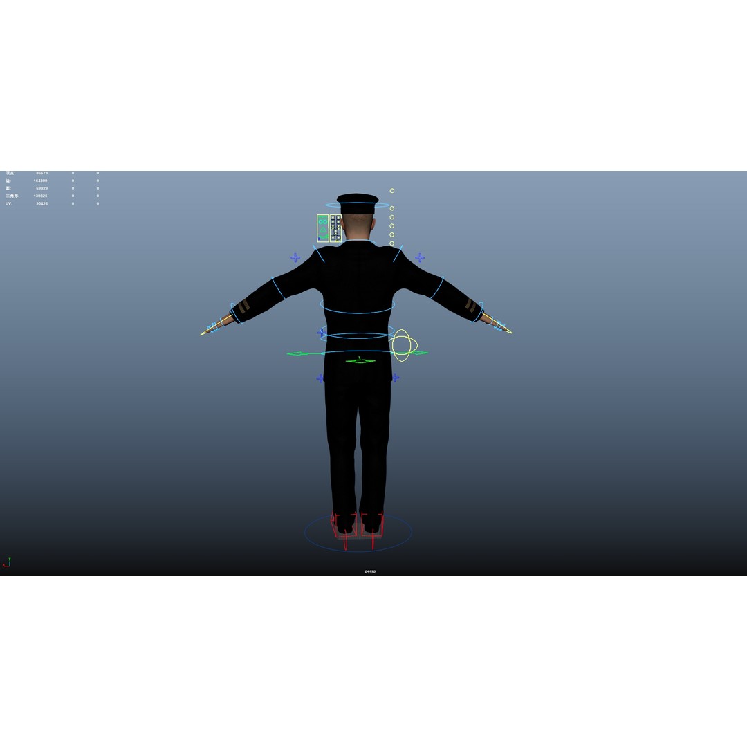 Aircraft Pilot 3D Model – Low Poly Rigged Character, FBX, OBJ - View 25