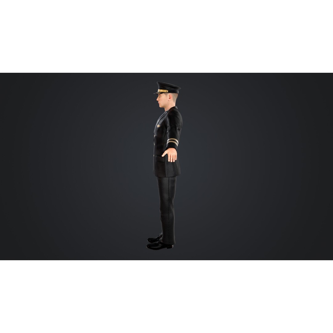 Aircraft Pilot 3D Model – Low Poly Rigged Character, FBX, OBJ - View 8