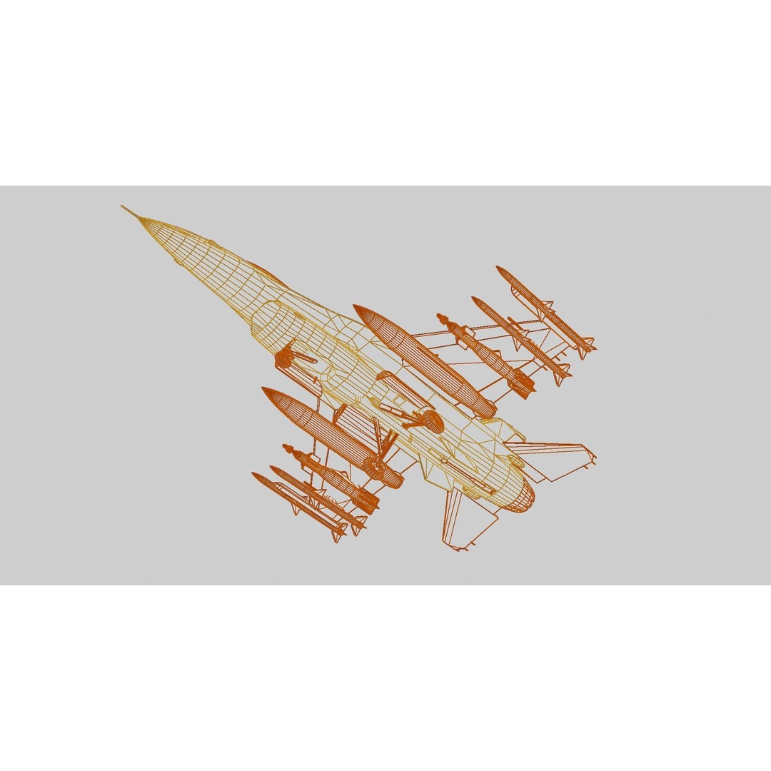 F-16 Fighting Falcon 3D Model – Low Poly Game Asset, FBX, PBR