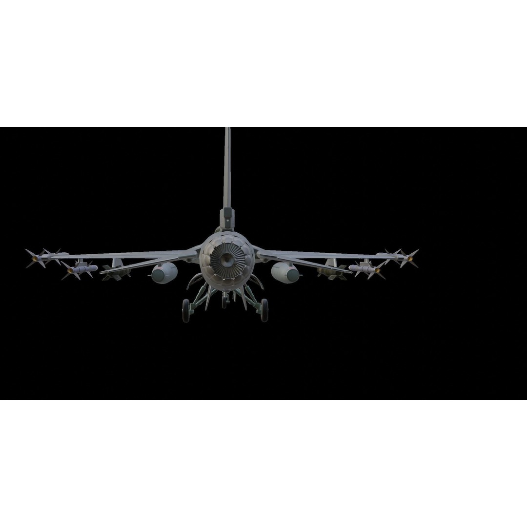 F-16 Fighting Falcon 3D Model – Low Poly Game Asset, FBX, PBR - View 15