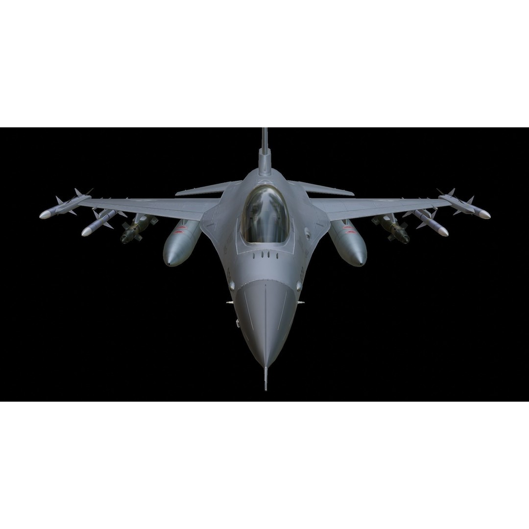 F-16 Fighting Falcon 3D Model – Low Poly Game Asset, FBX, PBR - View 19