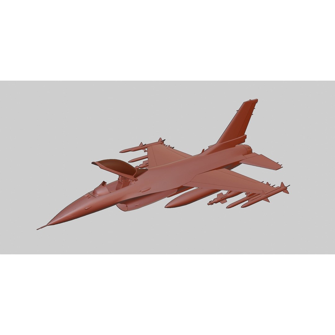 F-16 Fighting Falcon 3D Model – Low Poly Game Asset, FBX, PBR - View 20