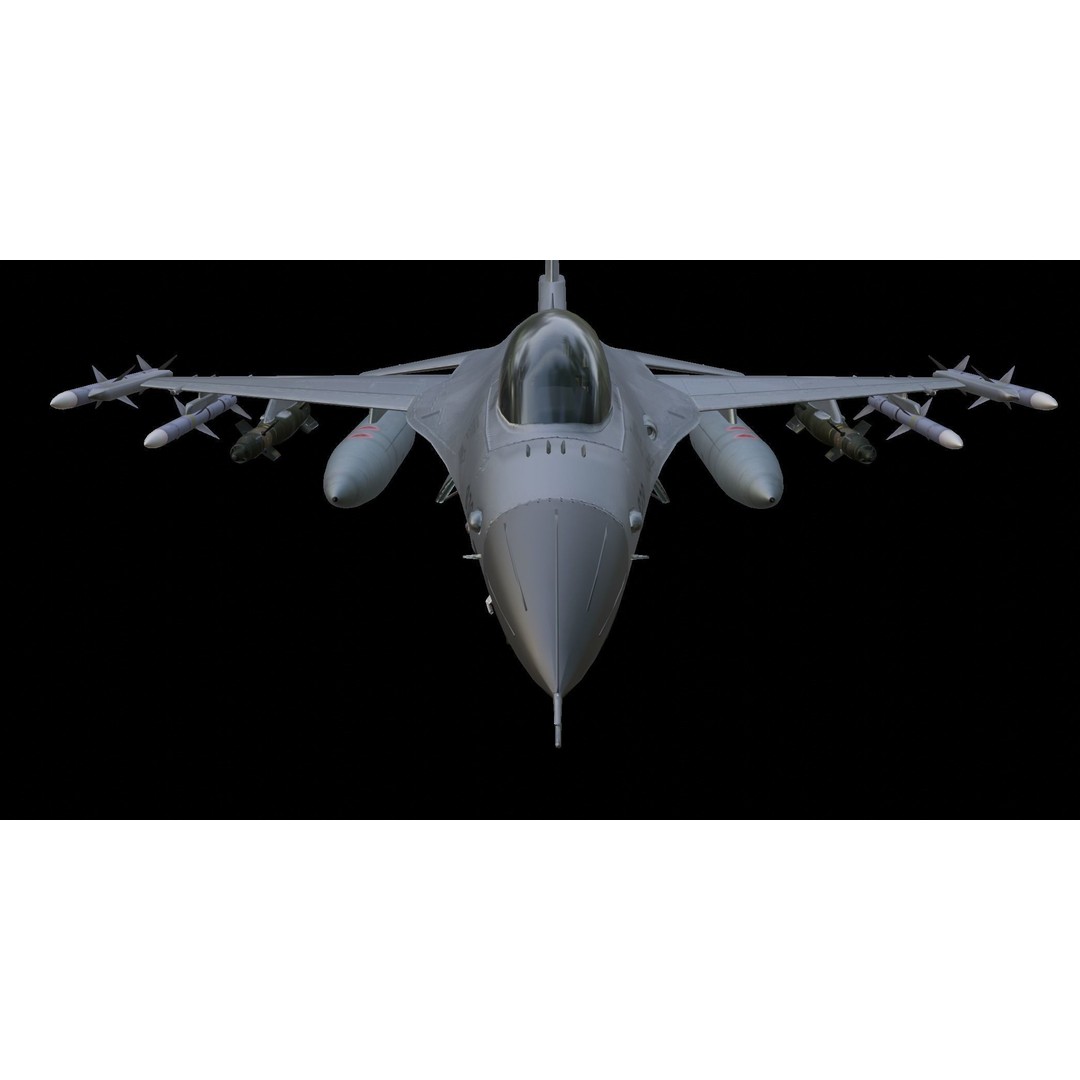 F-16 Fighting Falcon 3D Model – Low Poly Game Asset, FBX, PBR - View 5