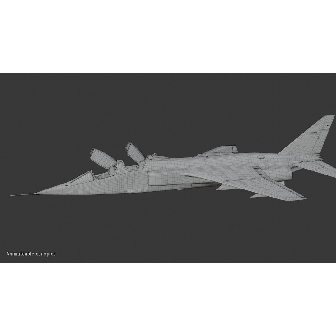 Sepecat Jaguar T2 3D Model – Rigged Military Aircraft, PBR Textures - View 10