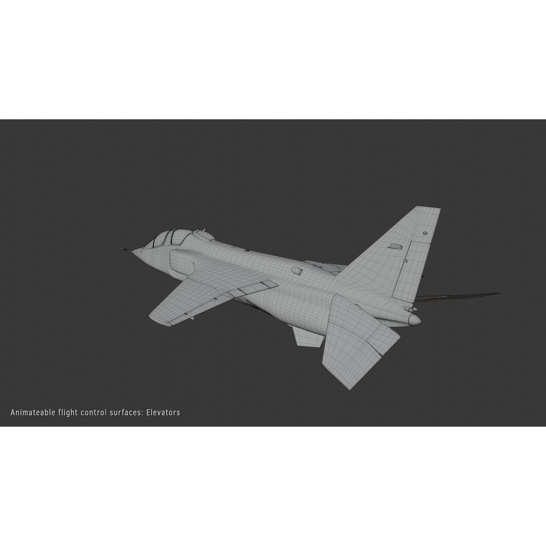 Sepecat Jaguar T2 3D Model – Rigged Military Aircraft, PBR Textures - View 13
