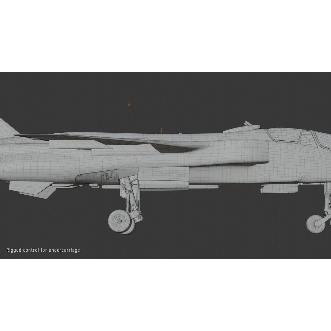 Sepecat Jaguar T2 3D Model – Rigged Military Aircraft, PBR Textures - View 16