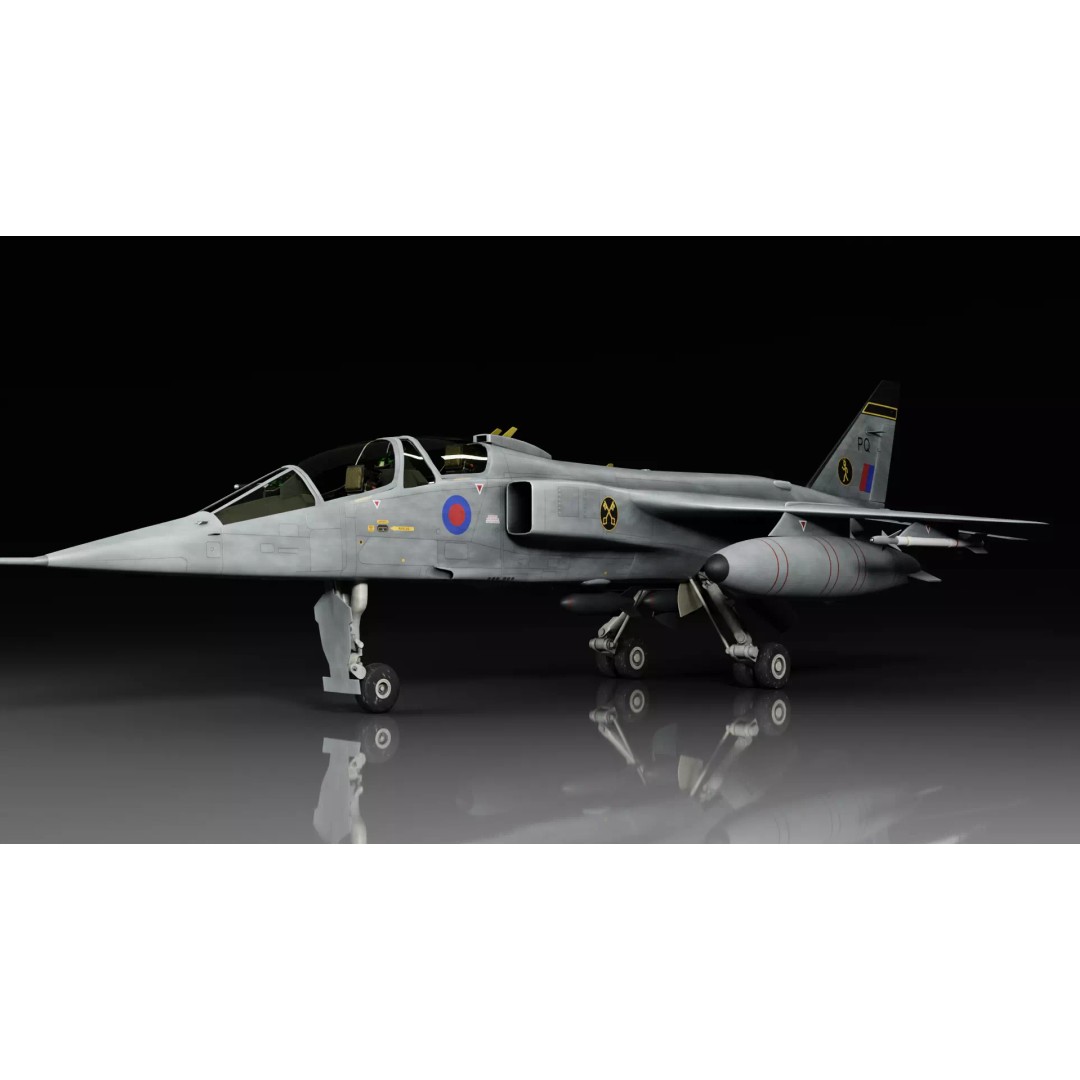 Sepecat Jaguar T2 3D Model – Rigged Military Aircraft, PBR Textures - View 2
