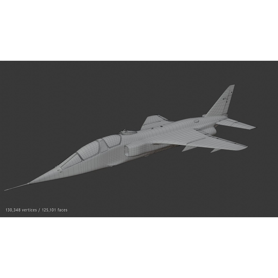 Sepecat Jaguar T2 3D Model – Rigged Military Aircraft, PBR Textures - View 9