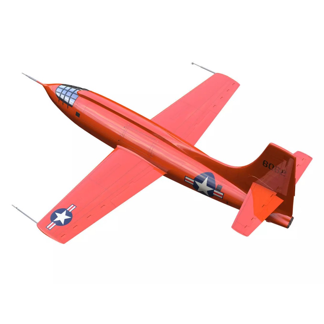 Bell X-1 3D Model – Historic Supersonic Aircraft, FBX & OBJ - View 3