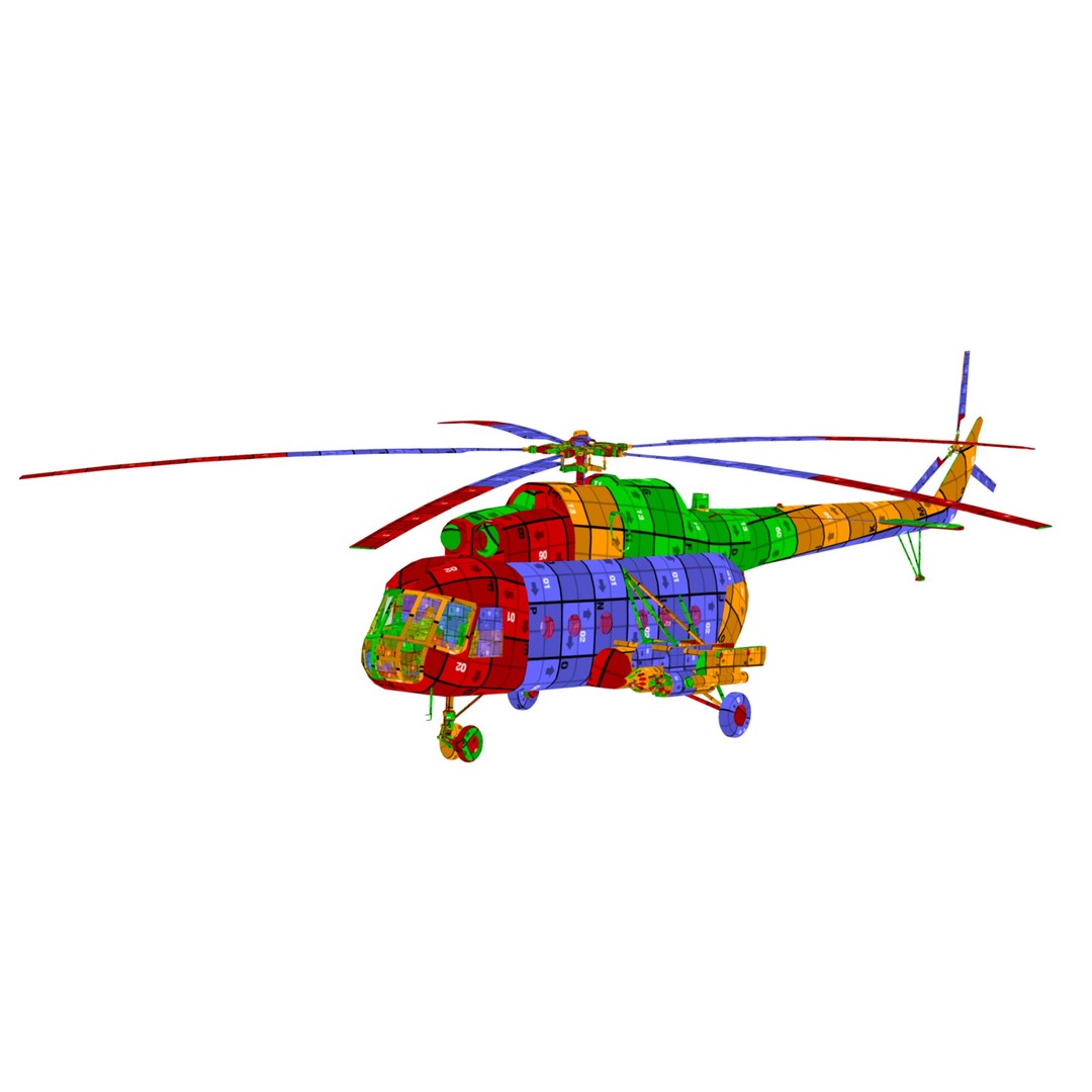 Soviet Military Transport Helicopter 3D Model – Low Poly Game Asset, FBX
