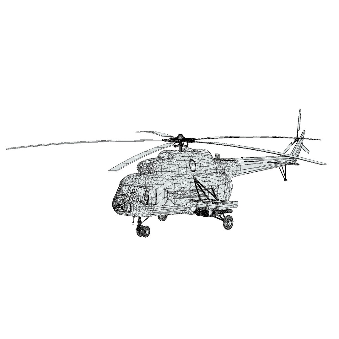 Soviet Military Transport Helicopter 3D Model – Low Poly Game Asset, FBX - View 15
