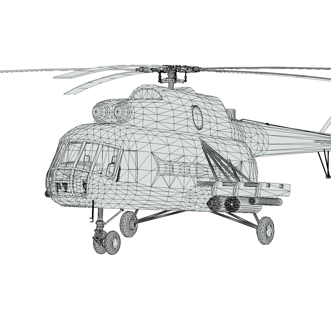 Soviet Military Transport Helicopter 3D Model – Low Poly Game Asset, FBX - View 16